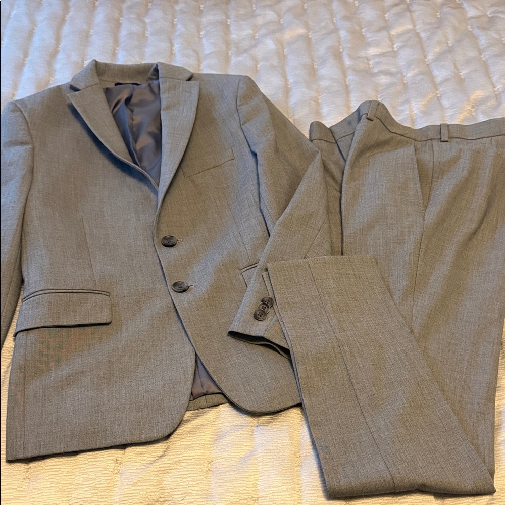 Kenneth Cole Reaction Big Boys Twill Slim Fit Stretch 2-Piece Suit